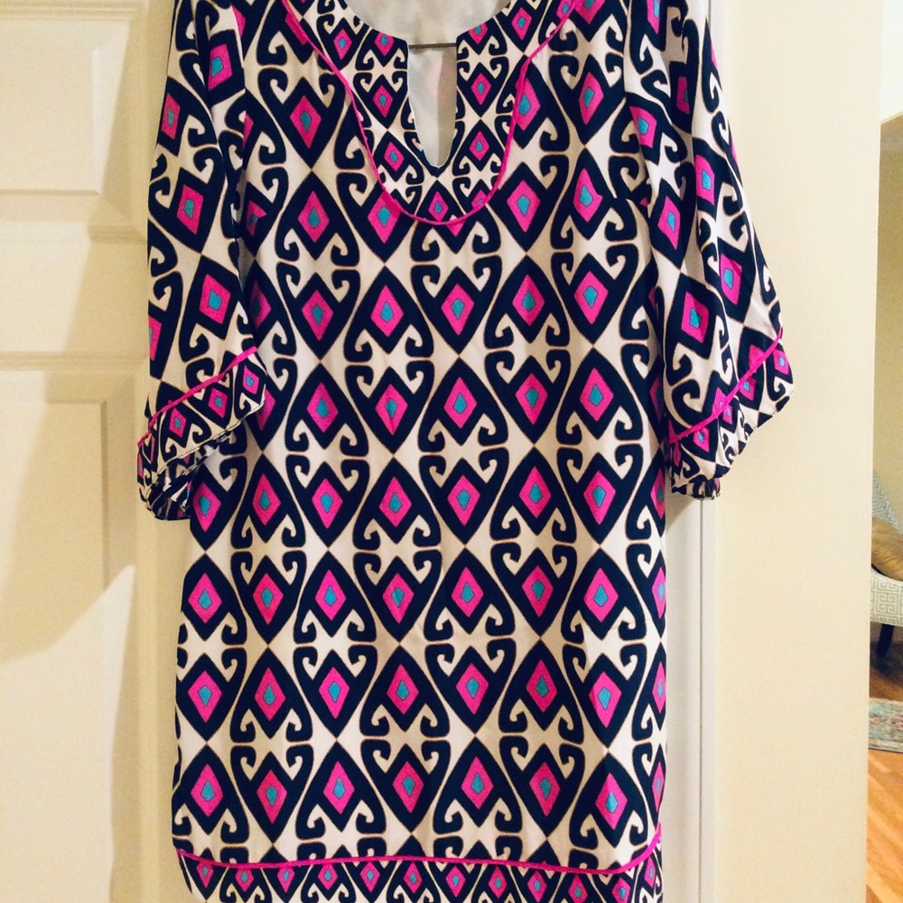 Bell Sleeves Silk Dress
